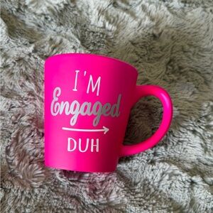 Francesca's Collections Hot Pink I'm Engaged DUH Mug like new bride to be
